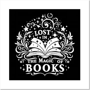 Lost in the magic of Books, Bookworm Reading Books Lover Posters and Art